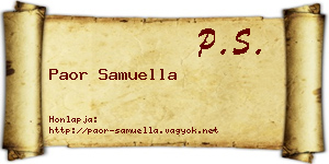 Paor Samuella névjegykártya